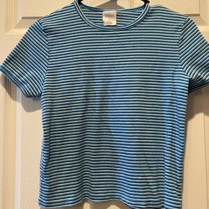 Old Navy Blue and White Striped Tee